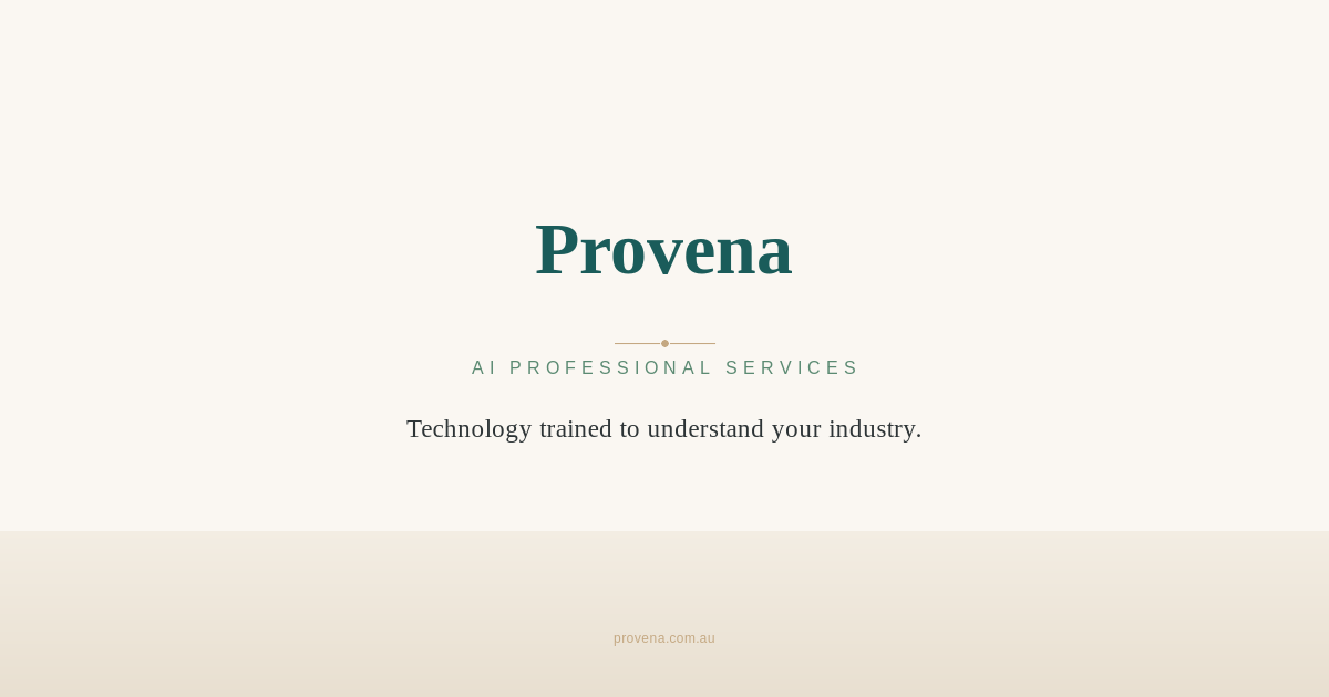Domain-Specialist AI Model Training | Provena